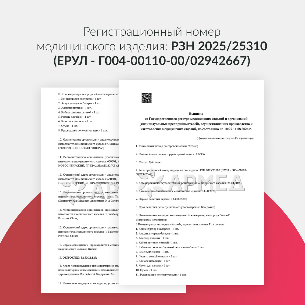 Концентратор кислорода Армед F2 <span>Портативный</span>